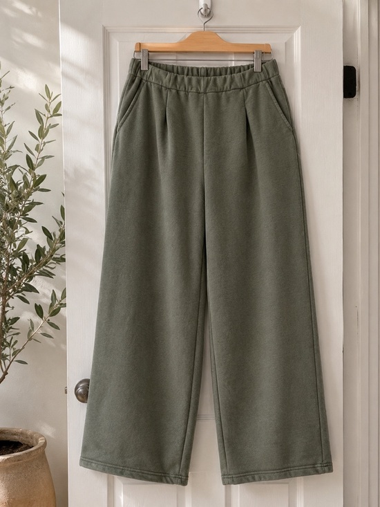 aerie Pants - aerie • Olive Green Wide Leg Street Trousers • Lounge Pants • Large